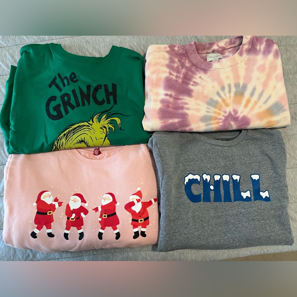 Women Sweatshirt Set - Green, Pink, Gray, Multicolor